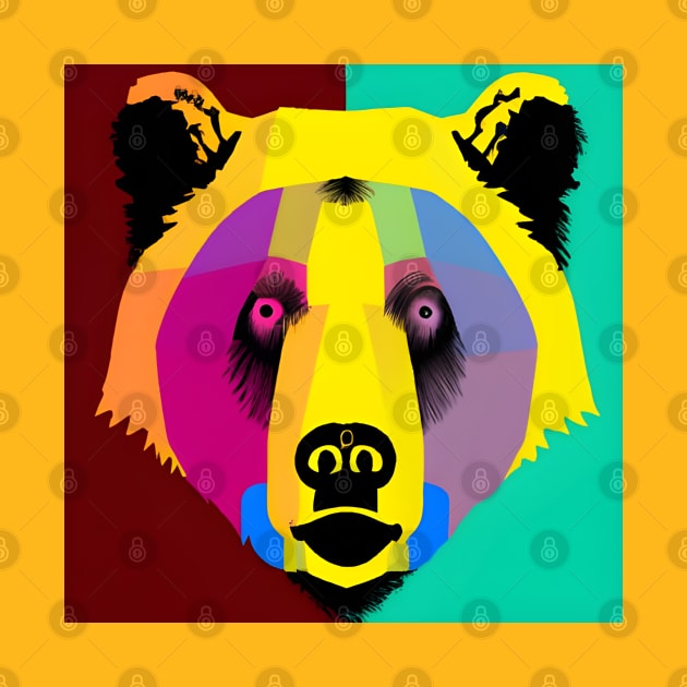 Pop Art Bear Face by Chance Two Designs