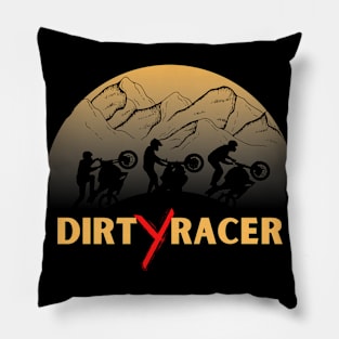 Dirt Racer Sports Biker Graphic Design Pillow