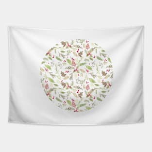 Christmas Loose Floral Watercolor Tapestry