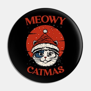 Meowy Catmas Funny Christmas Tee Pin