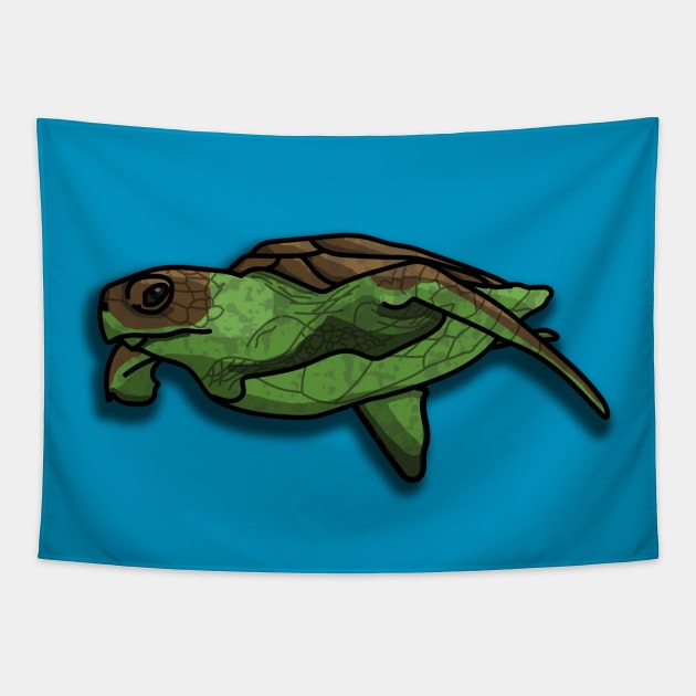 Green Sea Turtle Tapestry by shanestillz