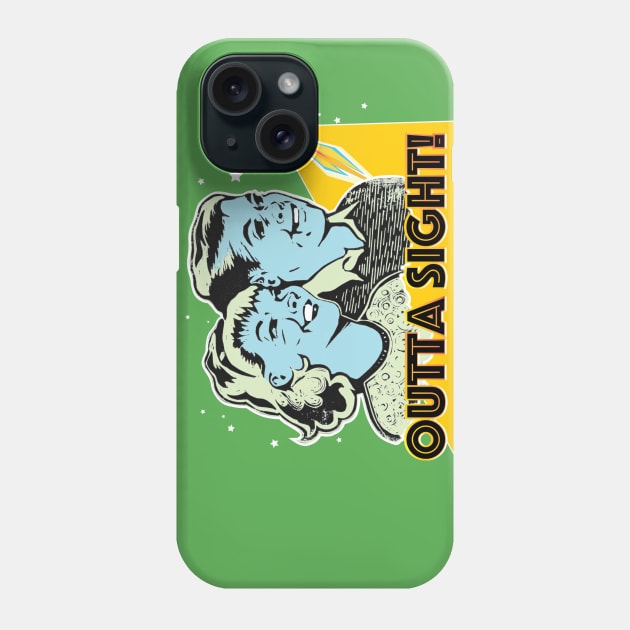 Outta Sight! Space Rocket Launch - Retro Comic Kids Phone Case by callingtomorrow