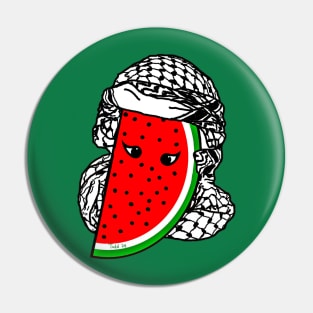 Watermelon Kufiya Free Palestine -  With Eyes -Wrapped - Front Pin