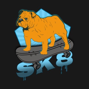 Skateboarding English Bulldog SK8 T-Shirt