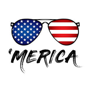 USA Patriotic Flag - Merica Sunglasses T-Shirt