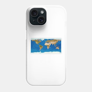 Earth from space,flat Mercator projection (E050/0381) Phone Case