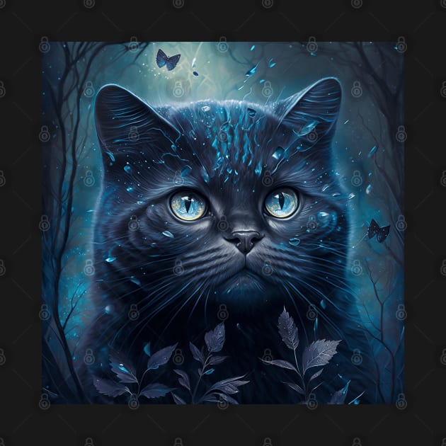 Black British Shorthair Wonderland by Enchanted Reverie