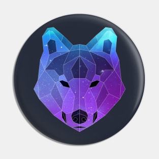 Galaxy Wolf Geometric Animal Pin