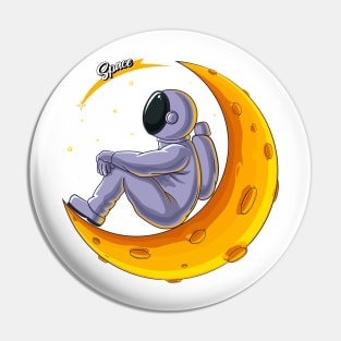 Astronaut on the moon Pin