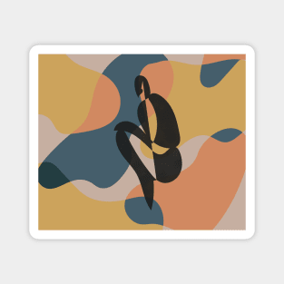 Minimalist Man Silhouette Art, Minimalistic Scandinavian Magnet