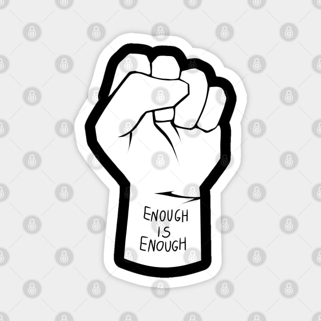 simple white clenched raised fist Magnet by acatalepsys 