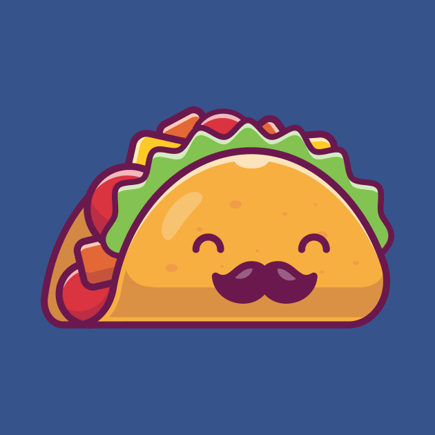 Cute Mustache Taco Cartoon by Catalyst Labs