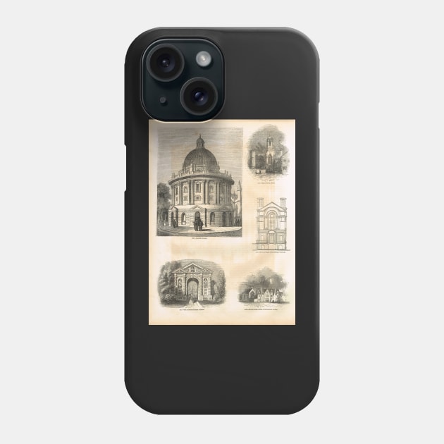 19th Century engraved scenes of Oxford, England Phone Case by artfromthepast