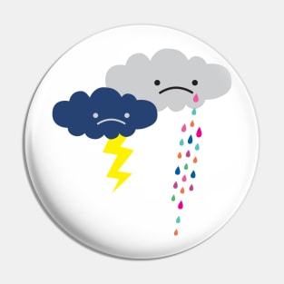 Sad Rain Clouds II Pin