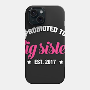 PROMOTED TO BIG SISTER EST 2017 gift ideas for family Phone Case