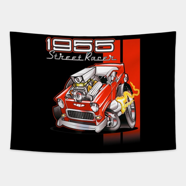 55 Chevy Hot Rod Tapestry by Nifty T Shirts