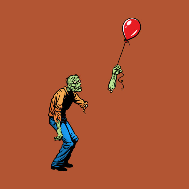 Sad Zombie and Balloon by Angel Robot