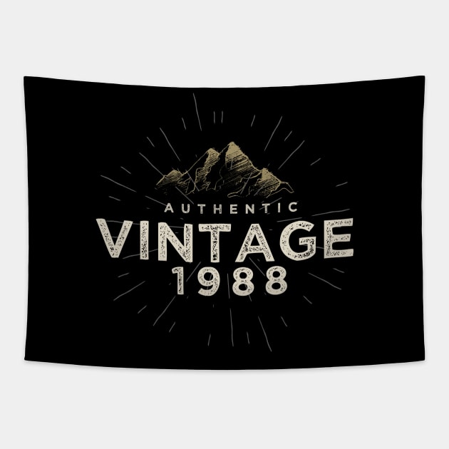 Authentic Vintage 1988 Birthday Design Tapestry by DanielLiamGill
