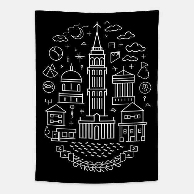 TRAVEL AND TOURISM ICONS Tapestry by likbatonboot