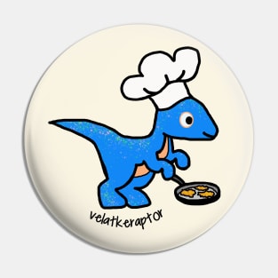 Velatkeraptor Hanukkah Dino with Chef's Hat Pin