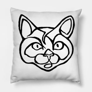 Line Drawing Cat Face Cat Line Pillow