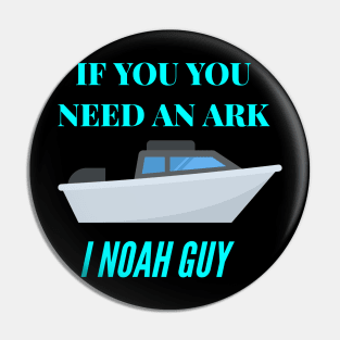 Funny Fishing Noah Ark Boat Christian Pun Joke Pin