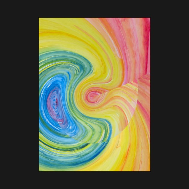 Abstract Bright Painted Rainbow Swirl by gloobella