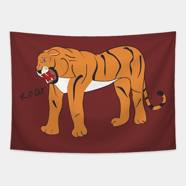 Angry tiger Tapestry by Alekvik