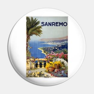 Sanremo Vintage Travel Poster Pin