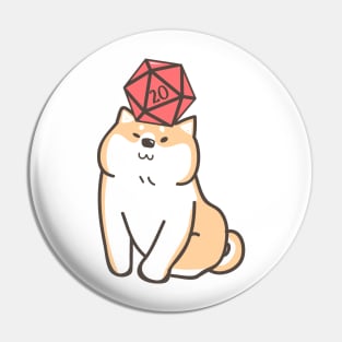 Cute Shiba Inu Dogs with D20 Dice Pin