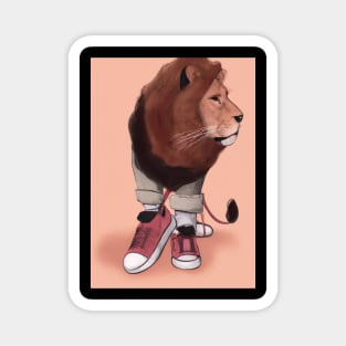 Lion wearing Sneakers Magnet