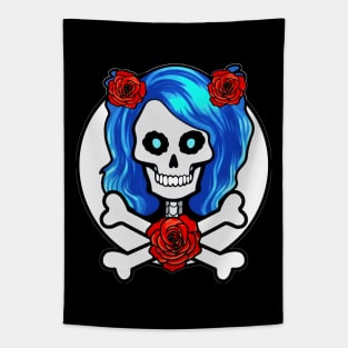 Girl Skull and Crossbones Tapestry