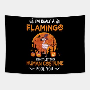 I'm Really A Flamingo Halloween Tapestry