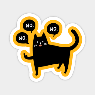 Funny Black cat says no Magnet