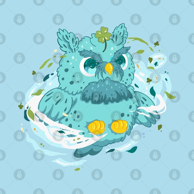 The little blue owl with pattern- for Men or Women Kids Boys Girls love owl by littlepiya