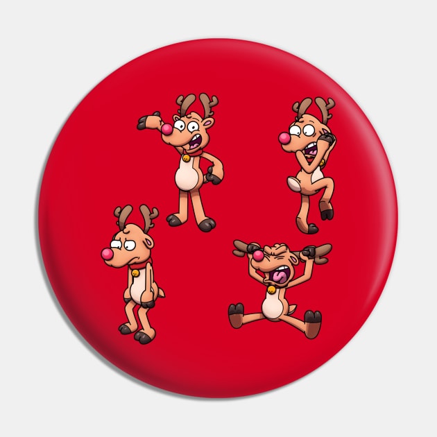 Christmas Reindeer Sticker Pack Pin by TheMaskedTooner