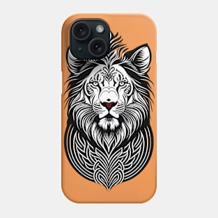 Symmetrical Lion Head Tattoo Design Phone Case