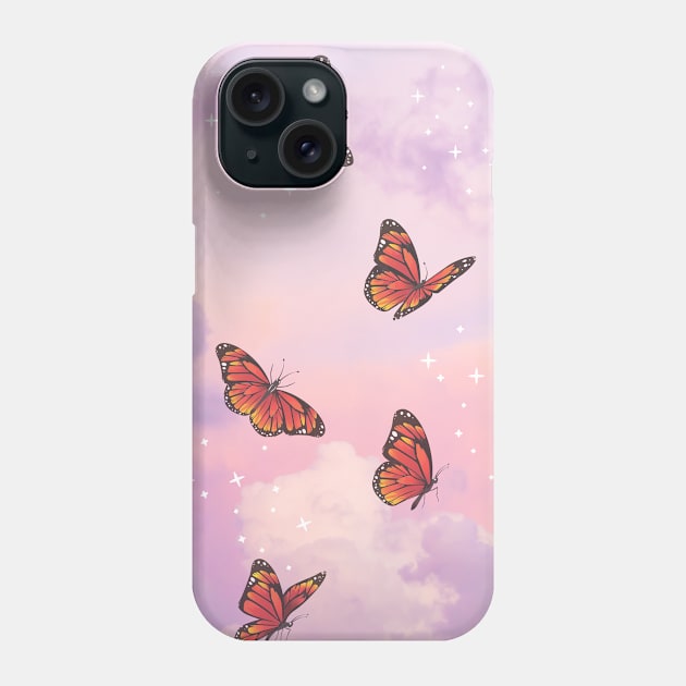 Butterflies background design Phone Case by birdieee_house