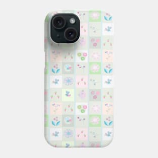 Flower & Square Pattern Phone Case