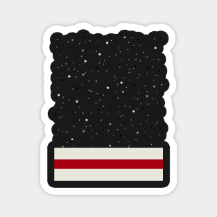 Cozy Christmas Red & Grey Stripe Wool Magnet