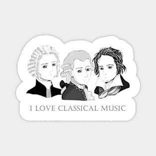 Bach - Mozart - Beethoven in chibi style Magnet