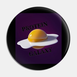 Protein Galaxy Tee With Egg As Planet Graphic Pin