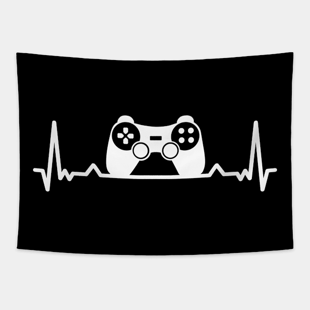 Heartbeat Gamer Tapestry by medd.art