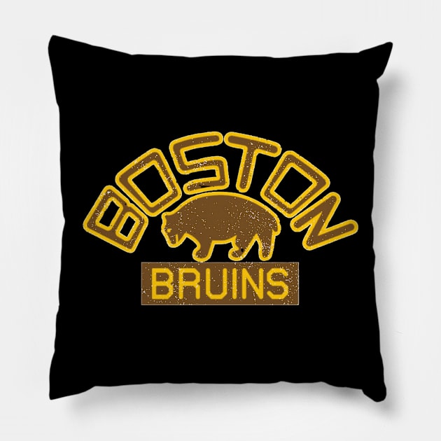 Retro Boston Bruins Pillow by Jedistudios 