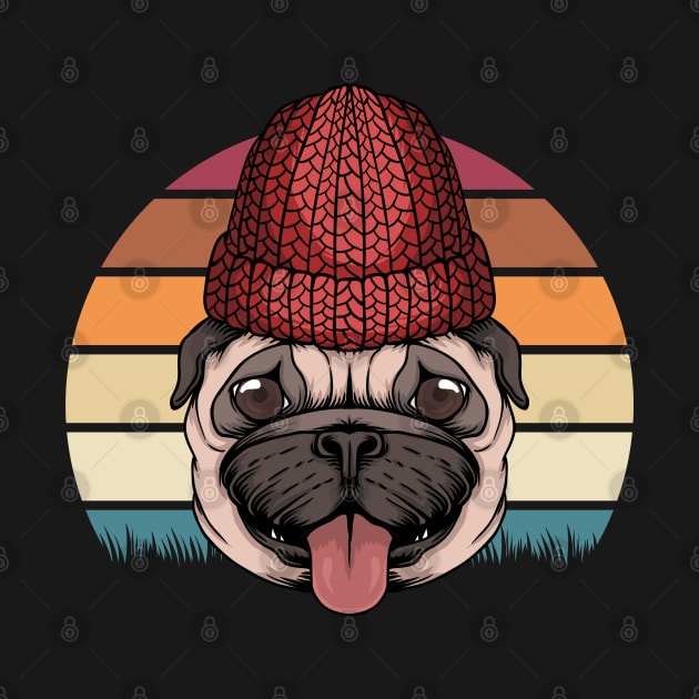 Cute pug dog retro by sharukhdesign