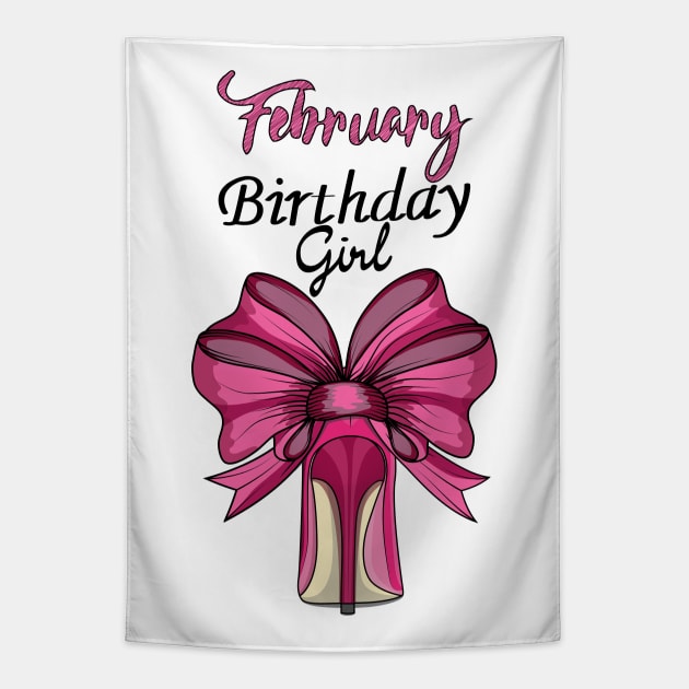 February Birthday Girl Tapestry by Designoholic