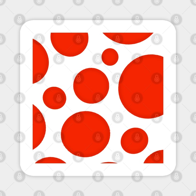Red Circles Magnet by Overthetopsm