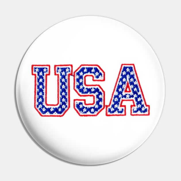 USA Embroidered Font Pin by anacarminda