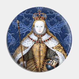 Queen Elizabeth I Tudor Collage Coronation Portrait Pin