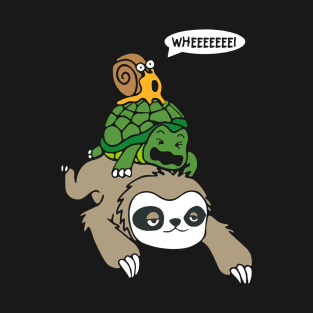 Sloth-Turtle-Snail Piggyback'merch T-Shirt